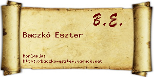 Baczkó Eszter névjegykártya